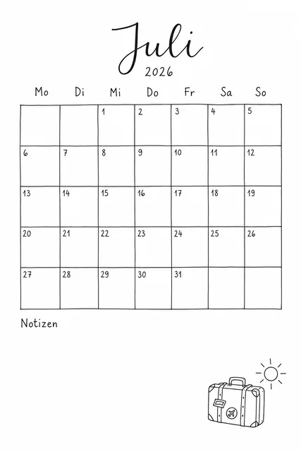 Vorschau: Juli — Monatsübersicht